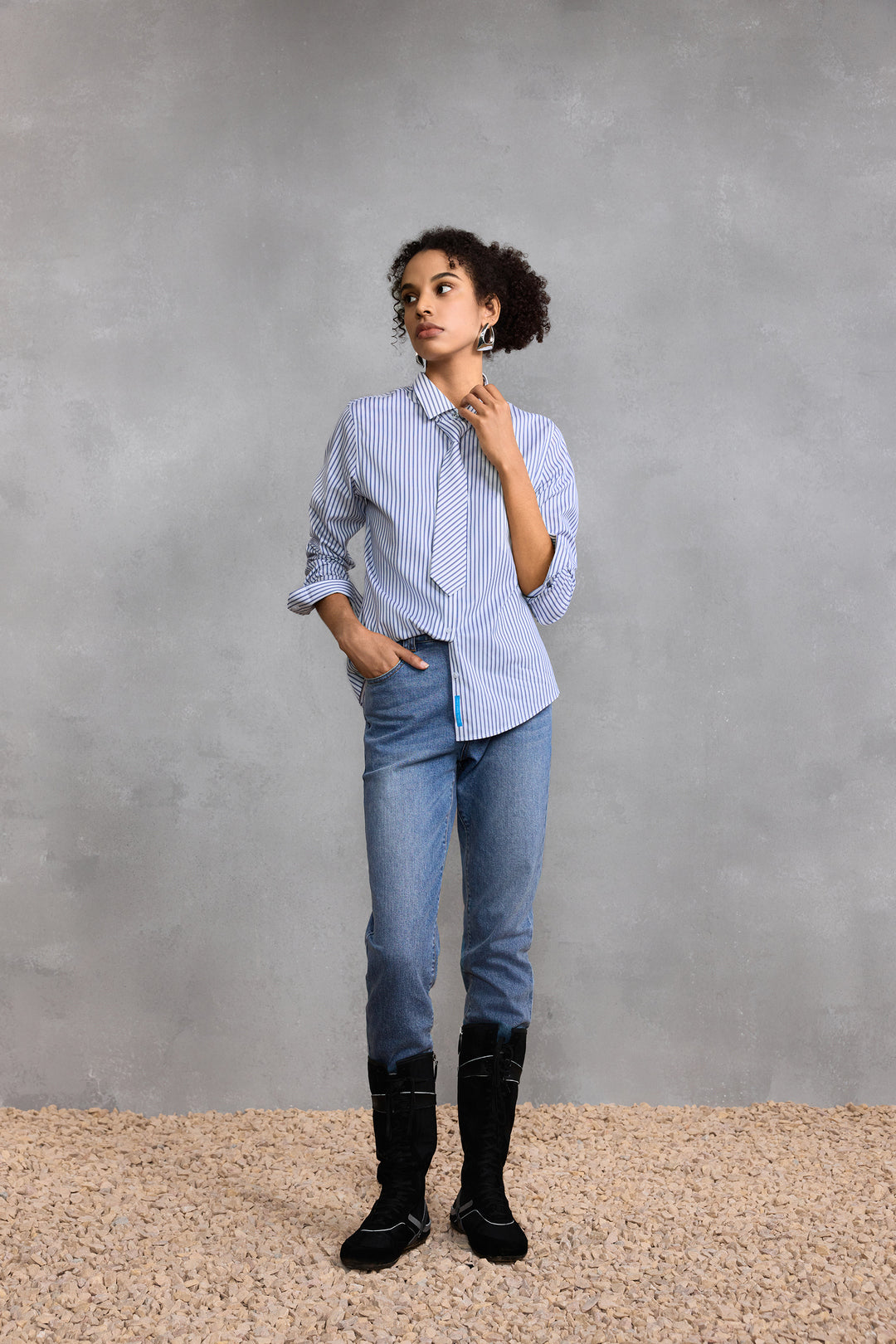 Non-Iron 恤衫領長袖商務恤衫(配領帶)