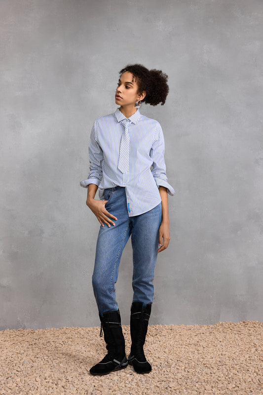 Non-Iron 恤衫領長袖商務恤衫(配領帶)