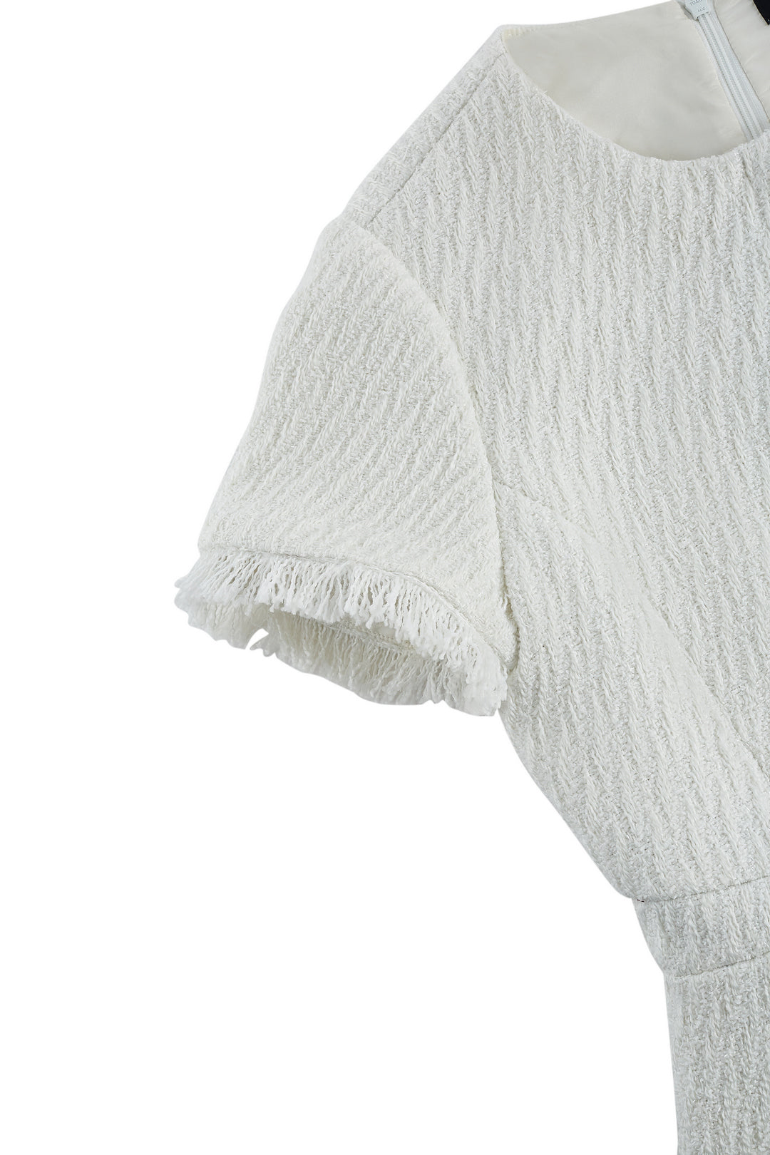 圓領短袖連身裙(配鏈條腰帶)