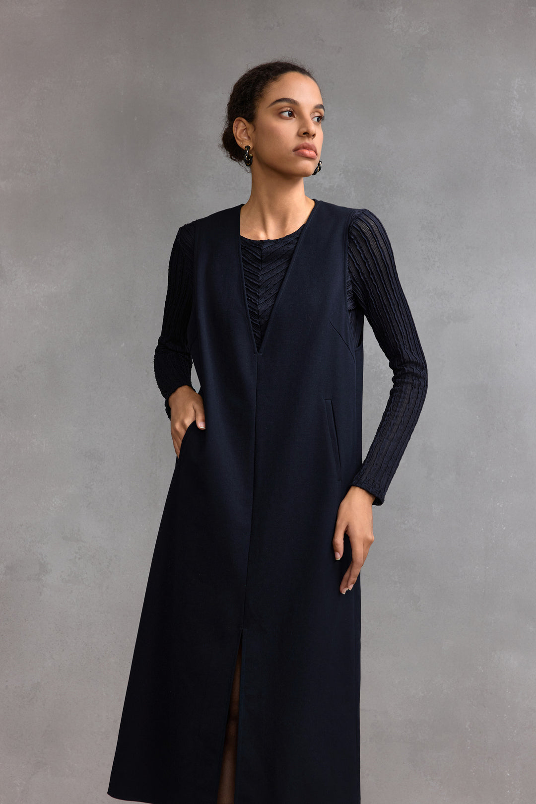 G2000 WOMAN-v-neck-sleeveless-dress-58231077-Blue