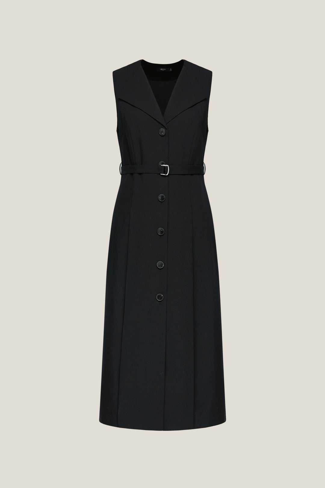 G2000 WOMAN-lapel-collar-sleeveless-dress-58232016-Black