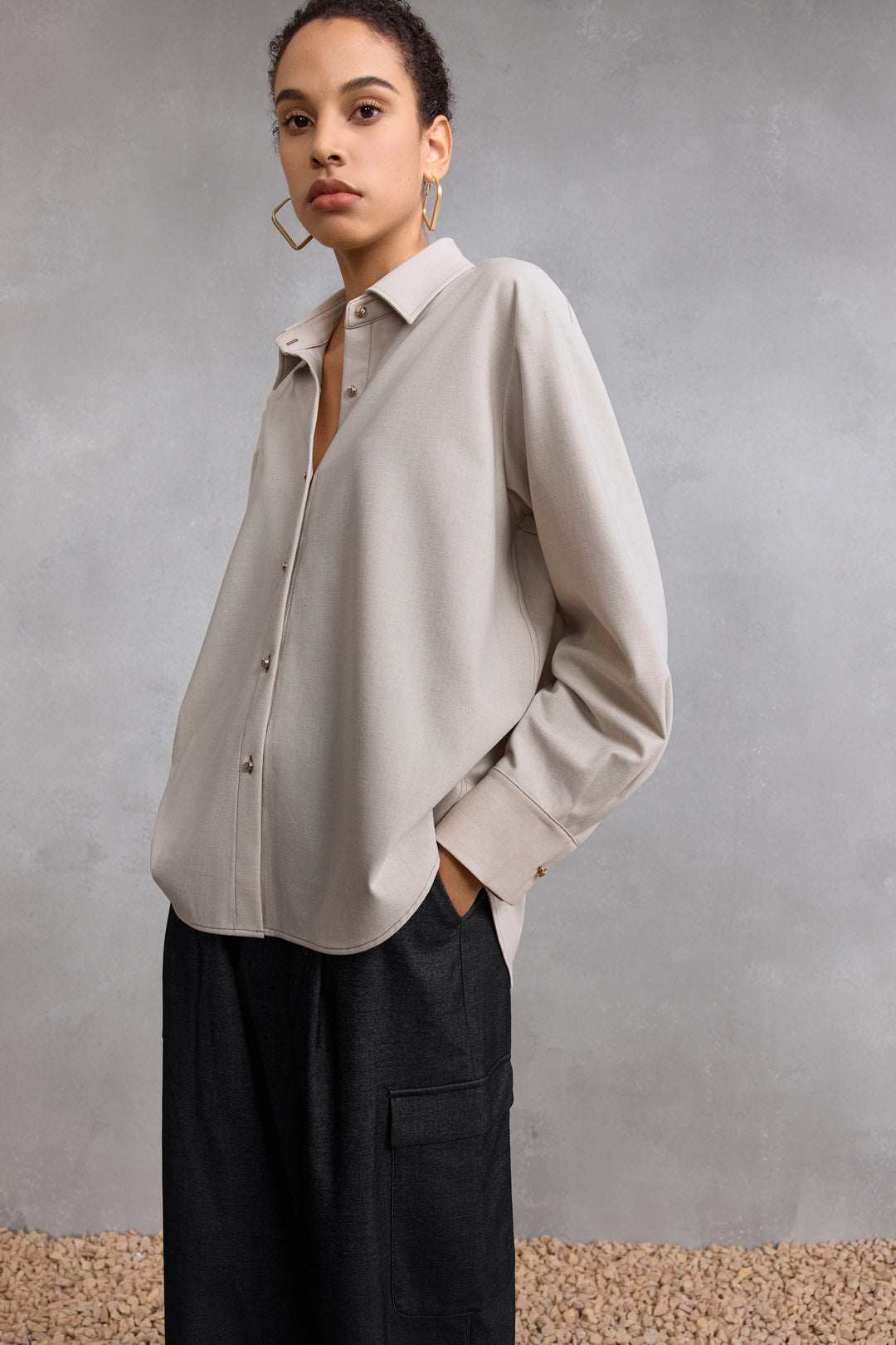 Brushed 翻領休閒恤衫