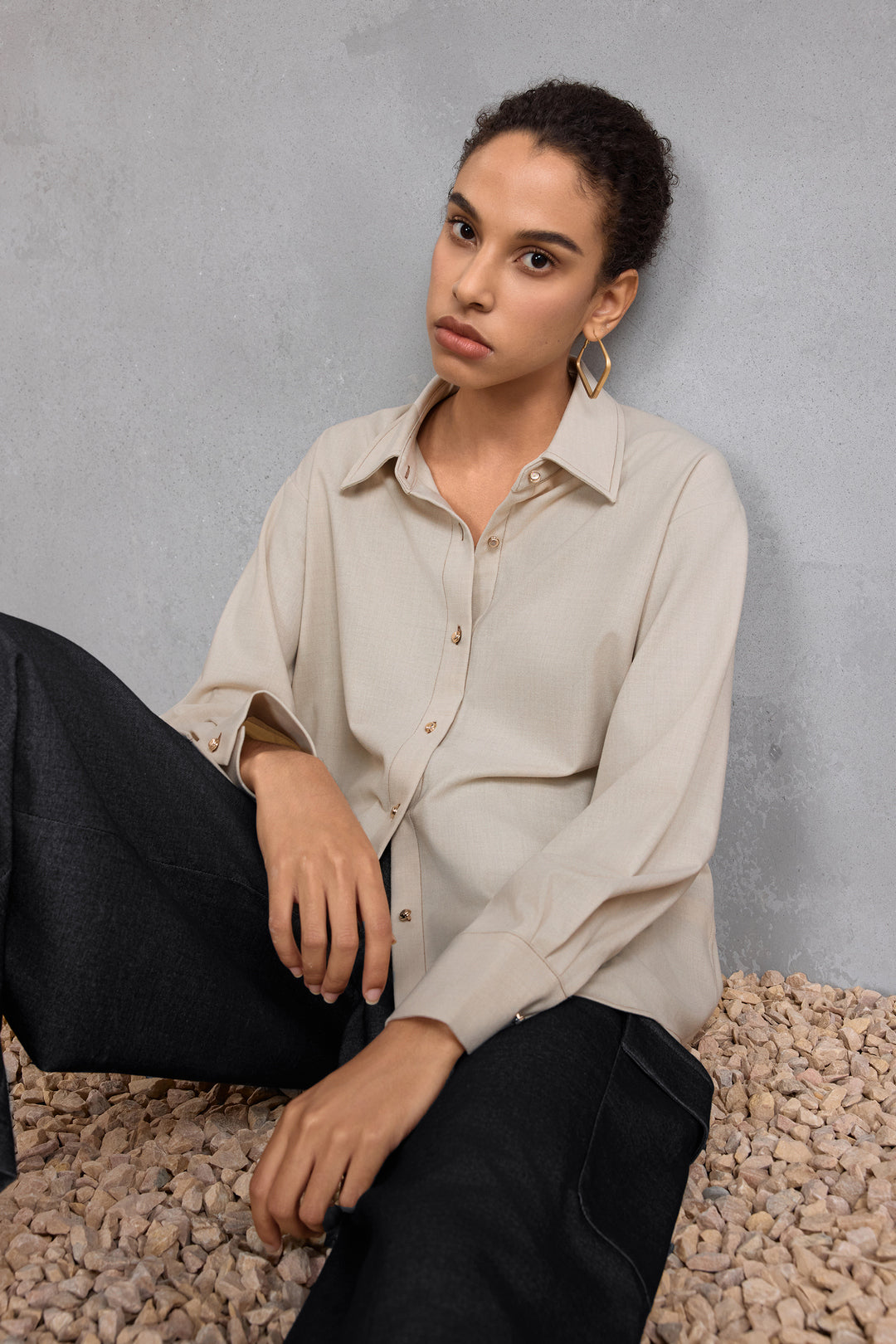 Brushed 翻領休閒恤衫