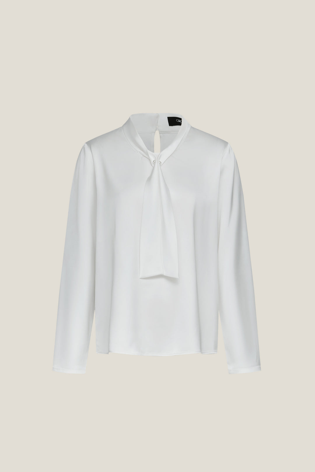 G2000 WOMAN-satin-stand-collar-long-sleeve-blouse-with-tie-58241041-White