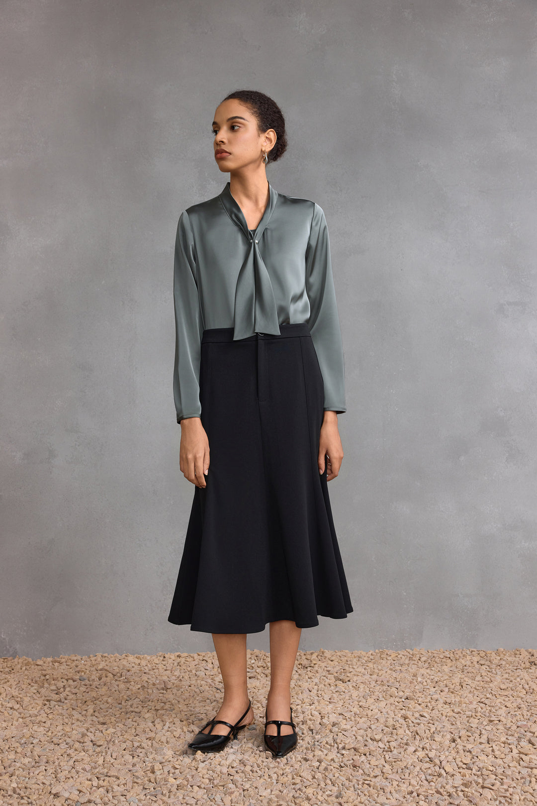 Satin 企領襯衫(配領帶)