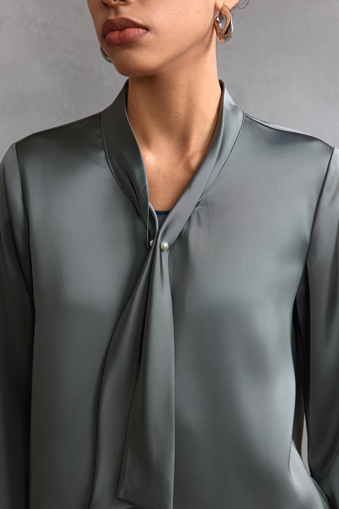 Satin 企領襯衫(配領帶)