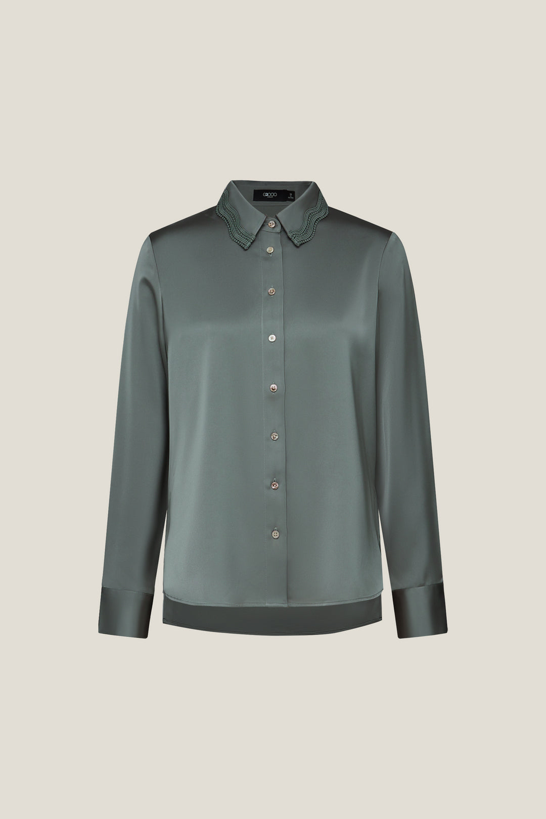 G2000 WOMAN-satin-lapel-collar-long-sleeve-blouse-58241051-Green