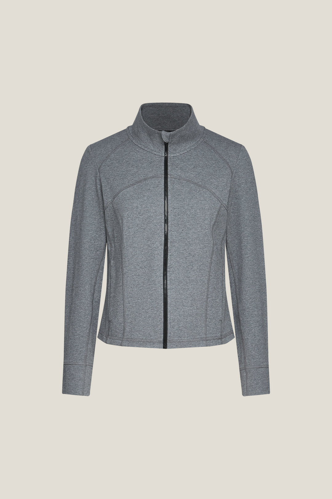 G2000 WOMAN-stand-collar-long-sleeve-cut-and-sew-top-58243781-Grey