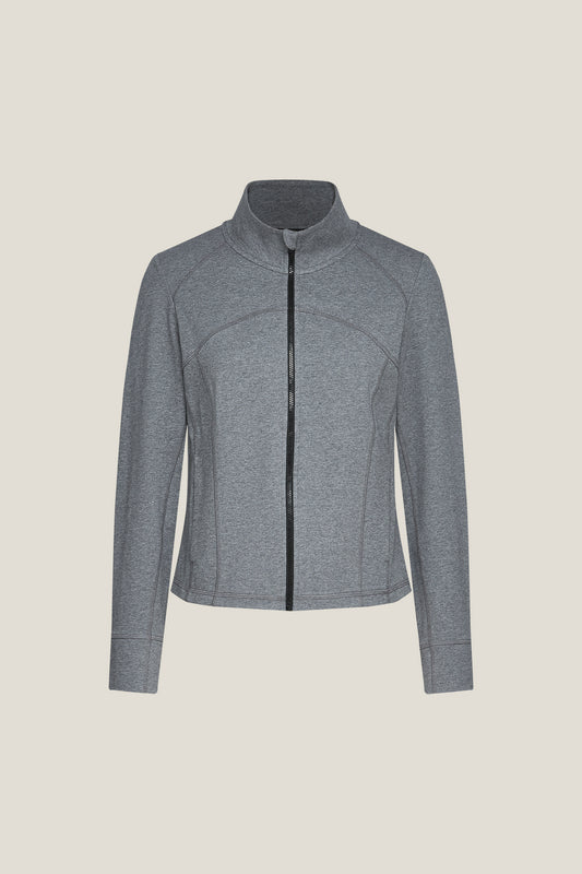 G2000 WOMAN-stand-collar-long-sleeve-cut-and-sew-top-58243781-Grey