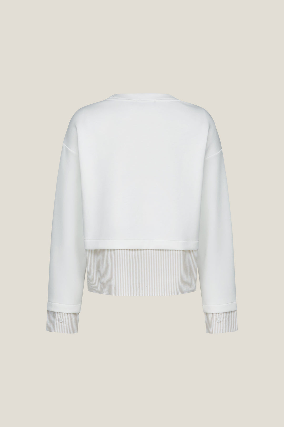 圓領長袖切駁衫