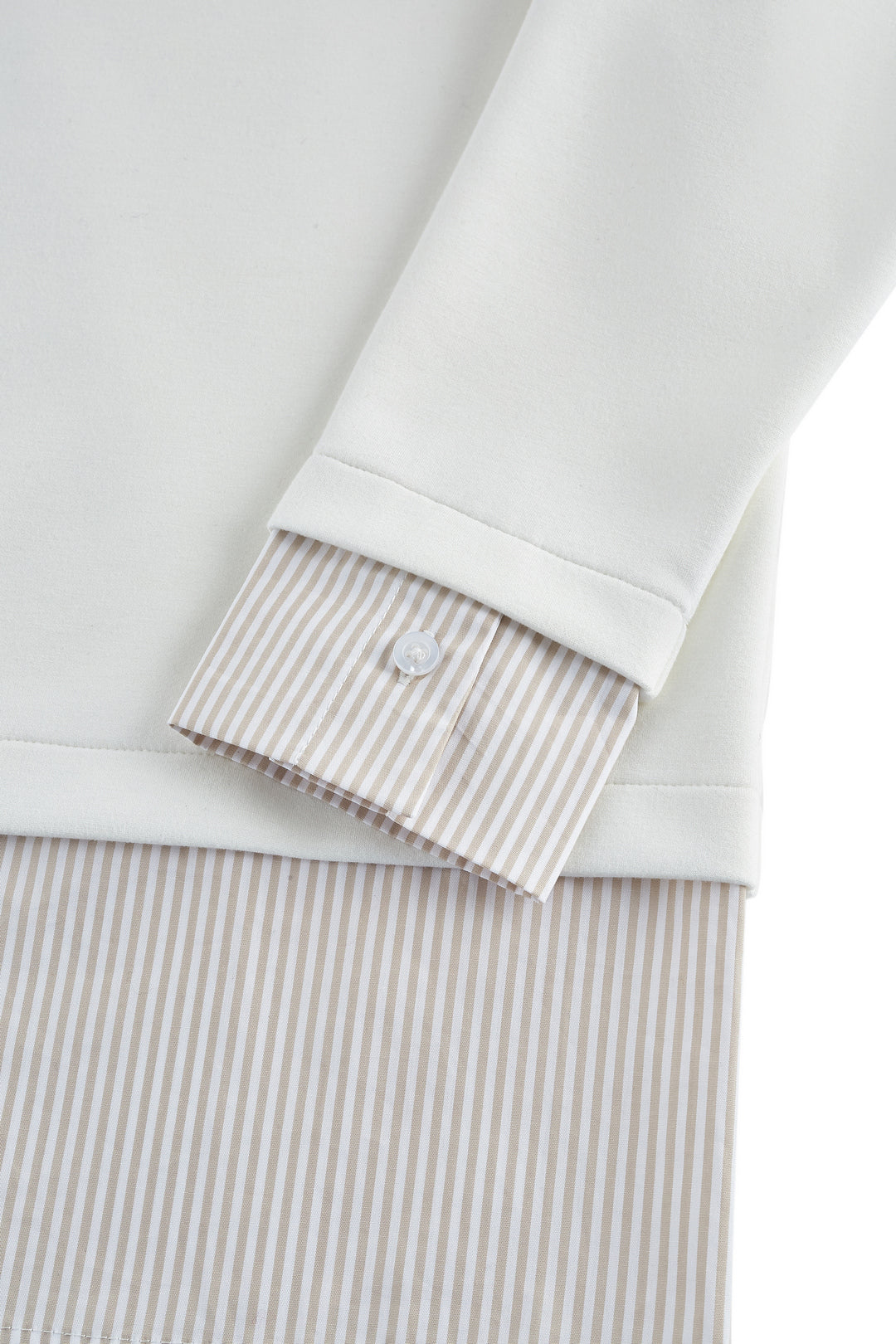 圓領長袖切駁衫