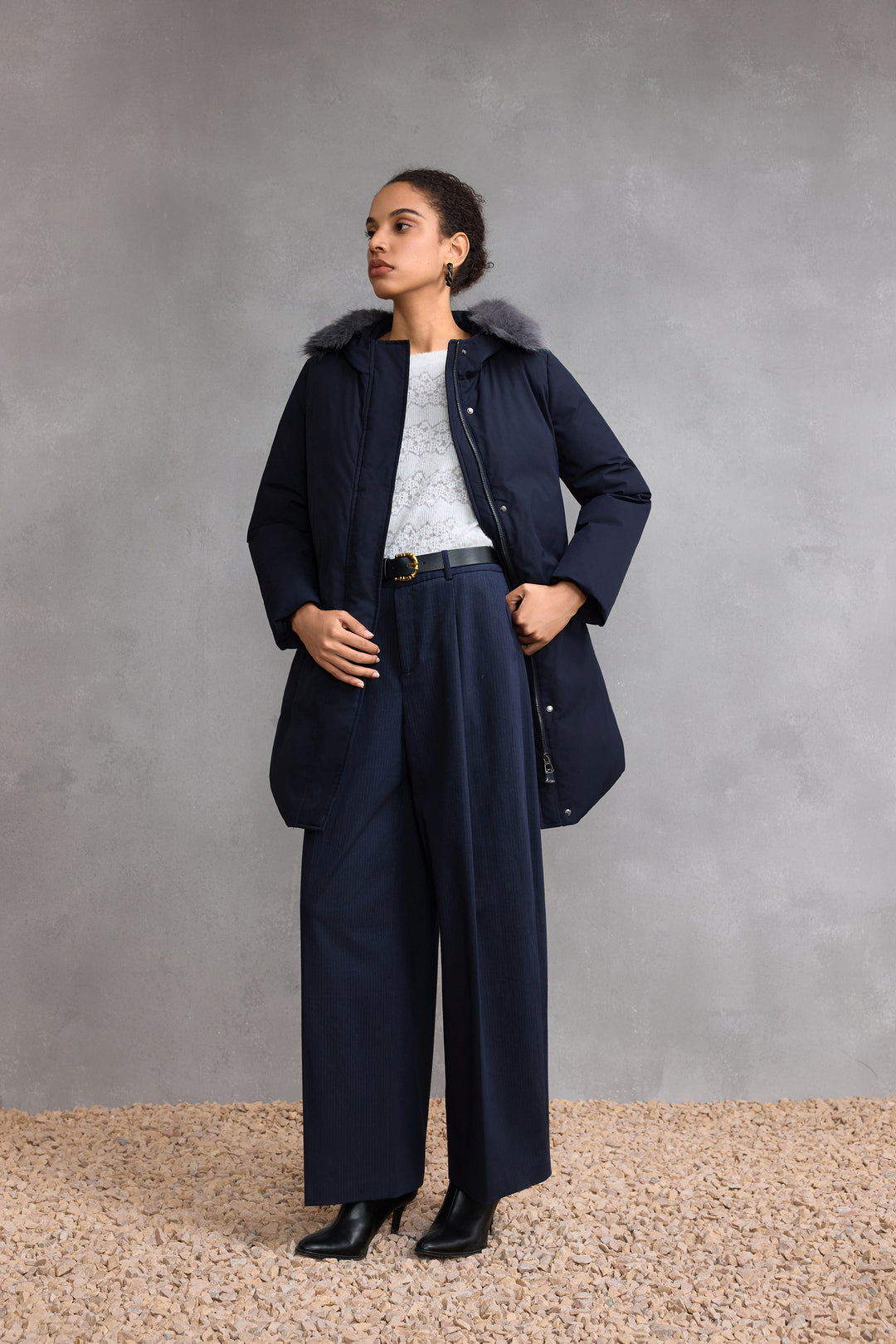 Denim 休閒長褲(配腰帶)