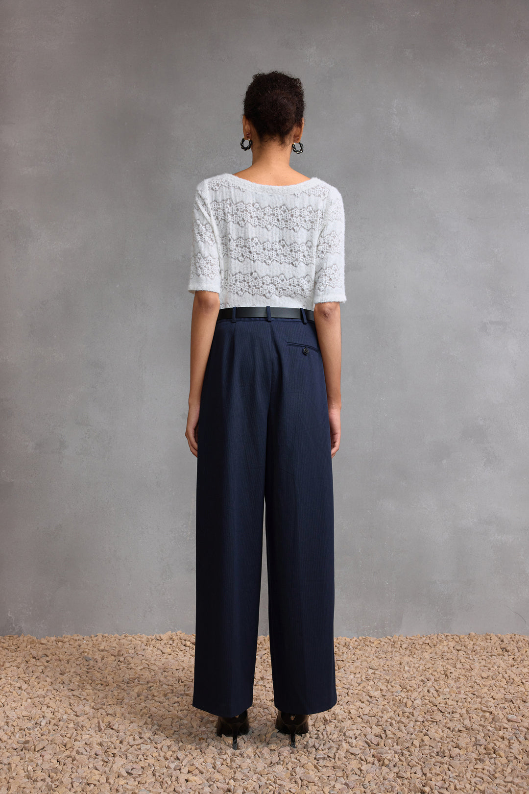 Denim 休閒長褲(配腰帶)