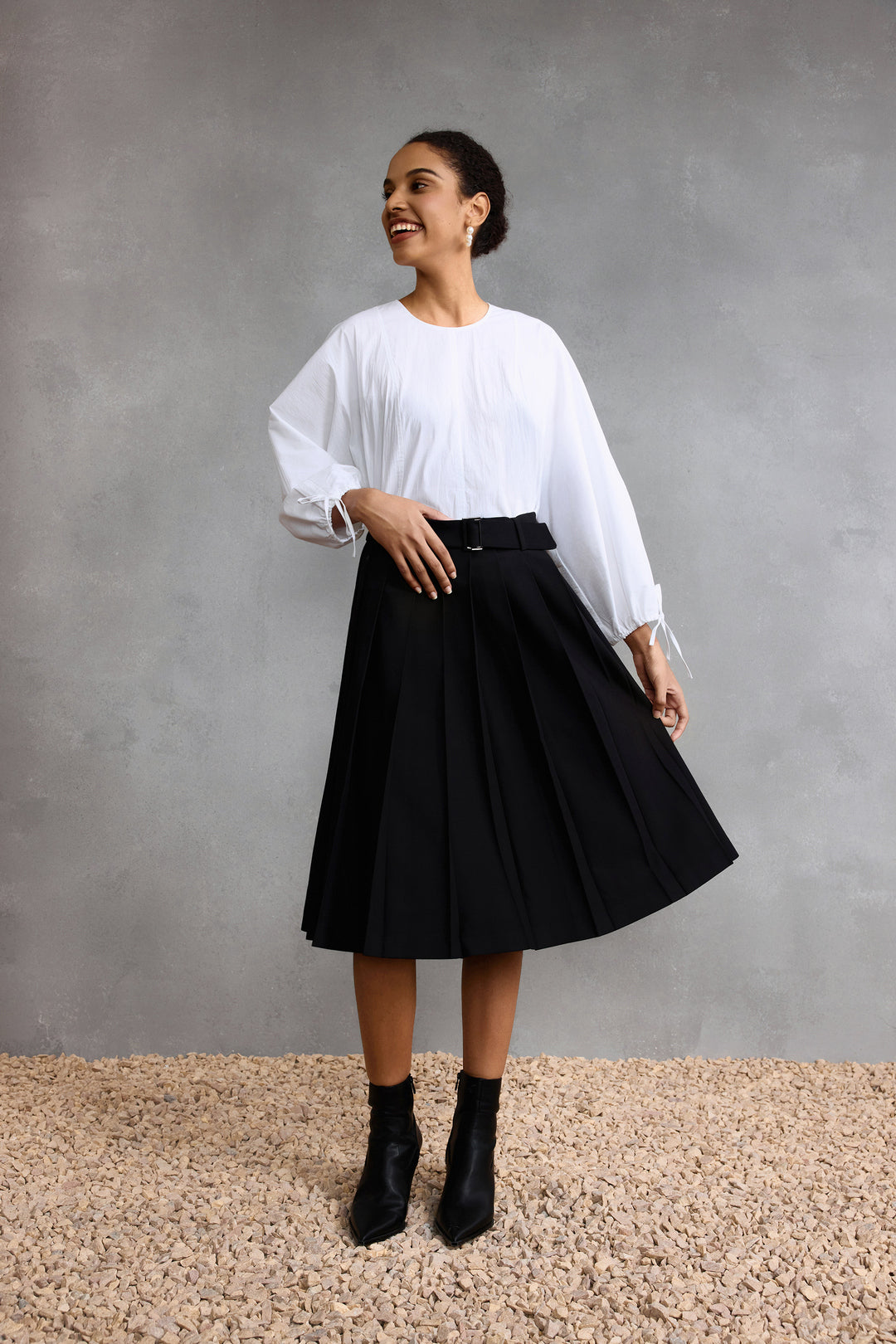 G2000 WOMAN-a-shape-casual-skirt-with-belt-58265622-Black