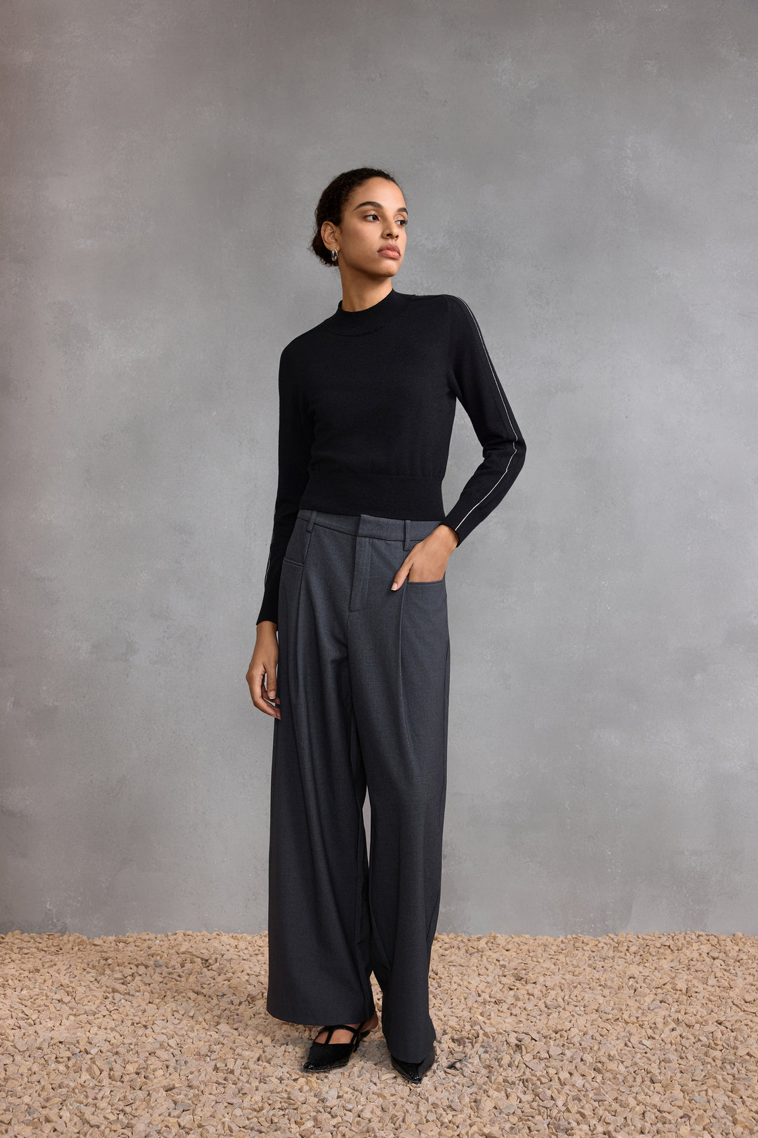 G2000 WOMAN-wide-leg-casual-pants-58266013-Grey