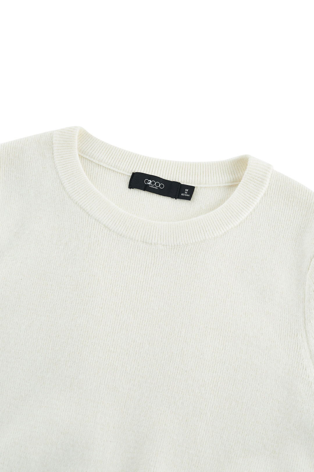 圓領七分袖針織毛衣