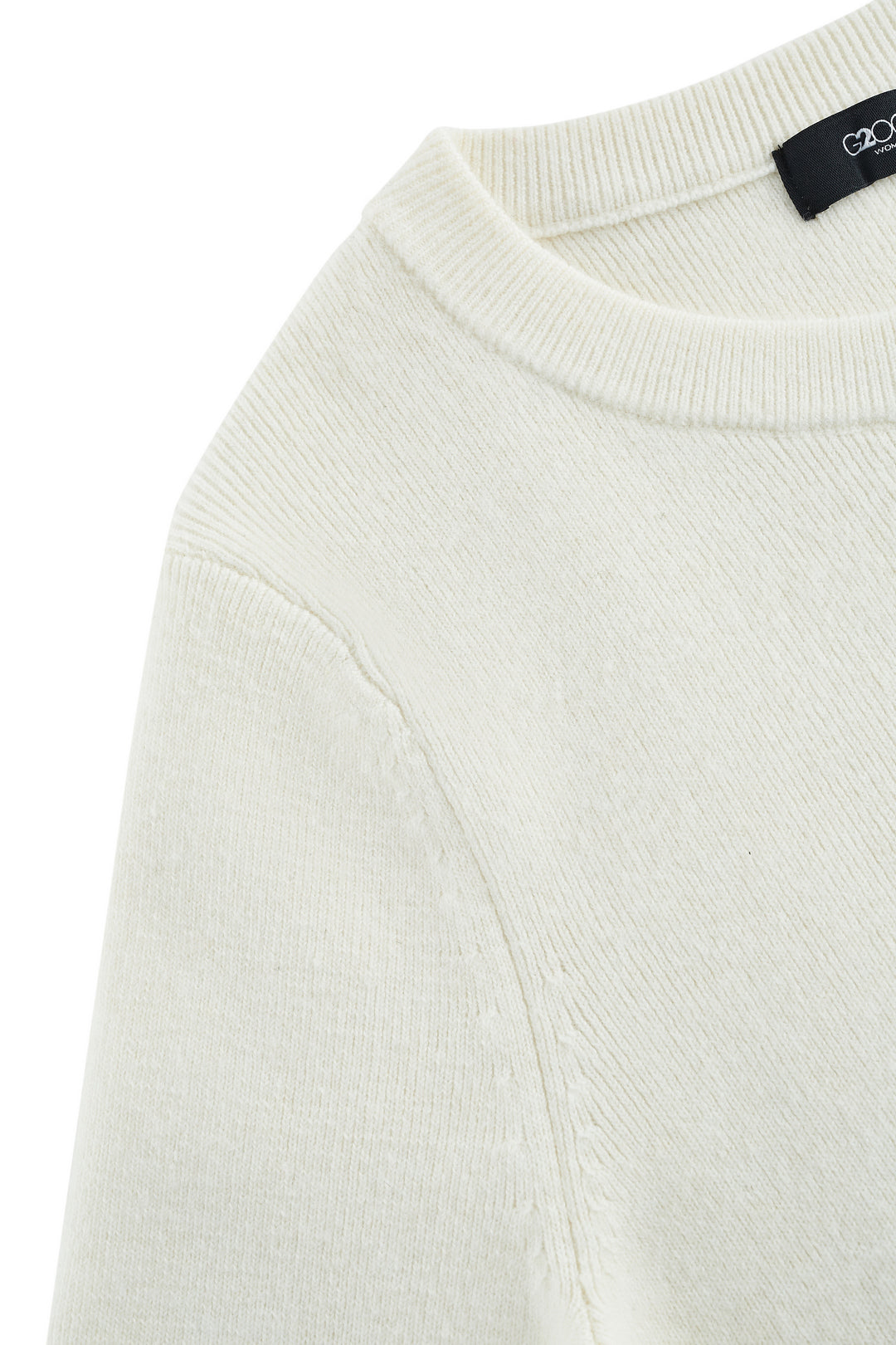 圓領七分袖針織毛衣