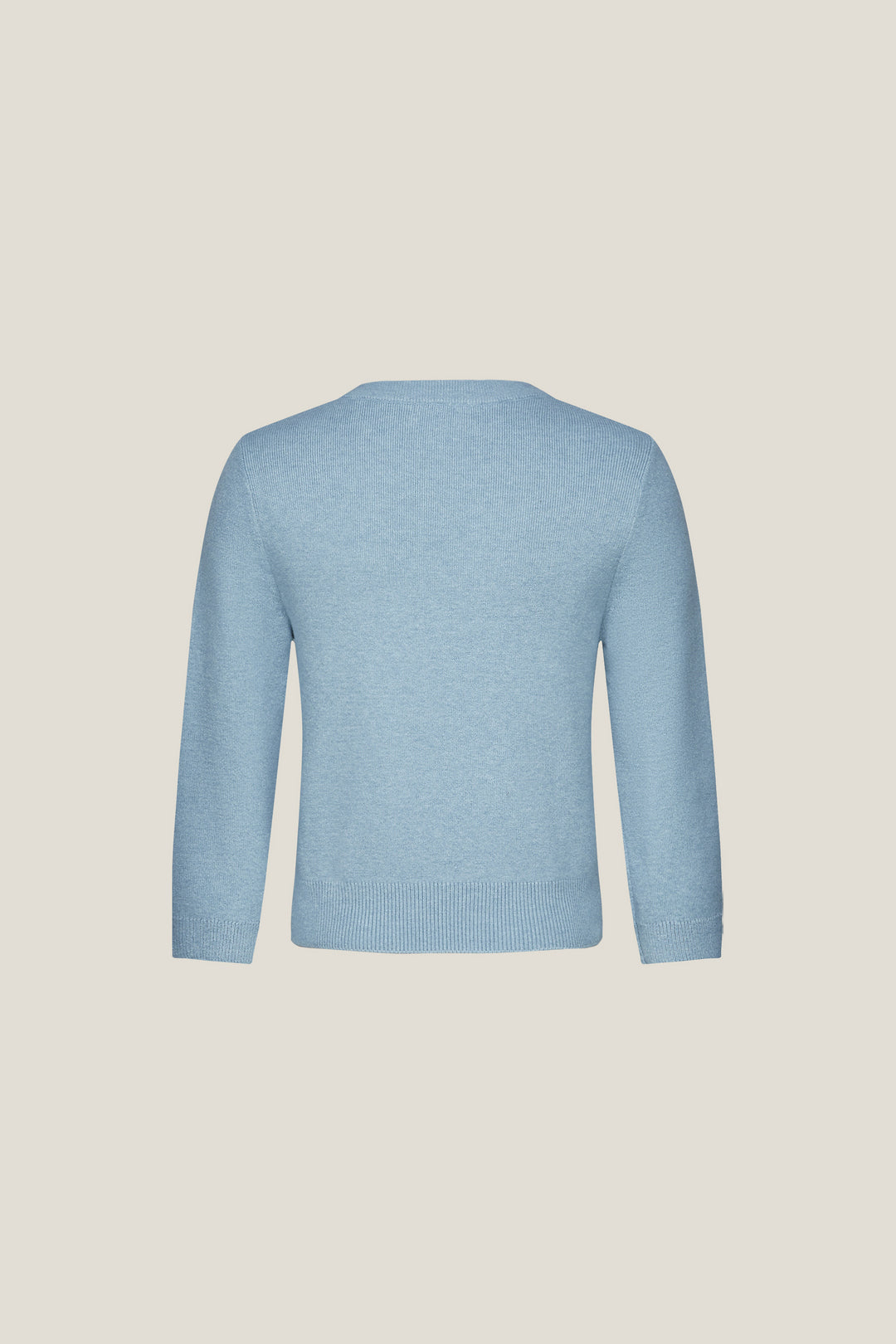 圓領七分袖針織毛衣