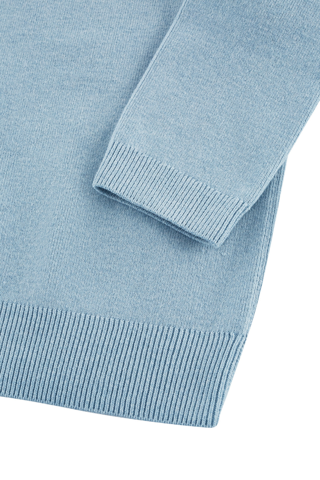 圓領七分袖針織毛衣