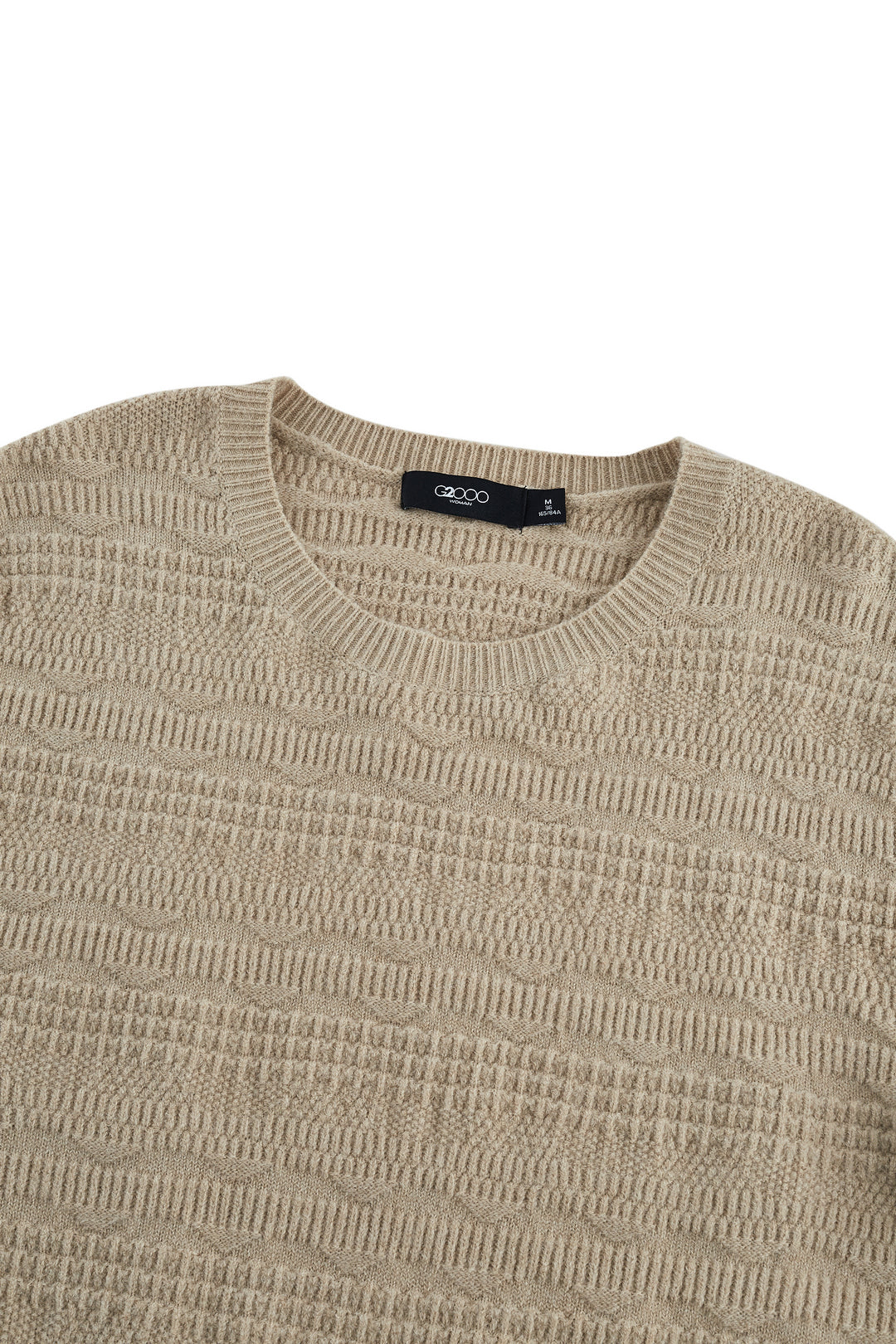 Textured Round Neck Knit Sweater