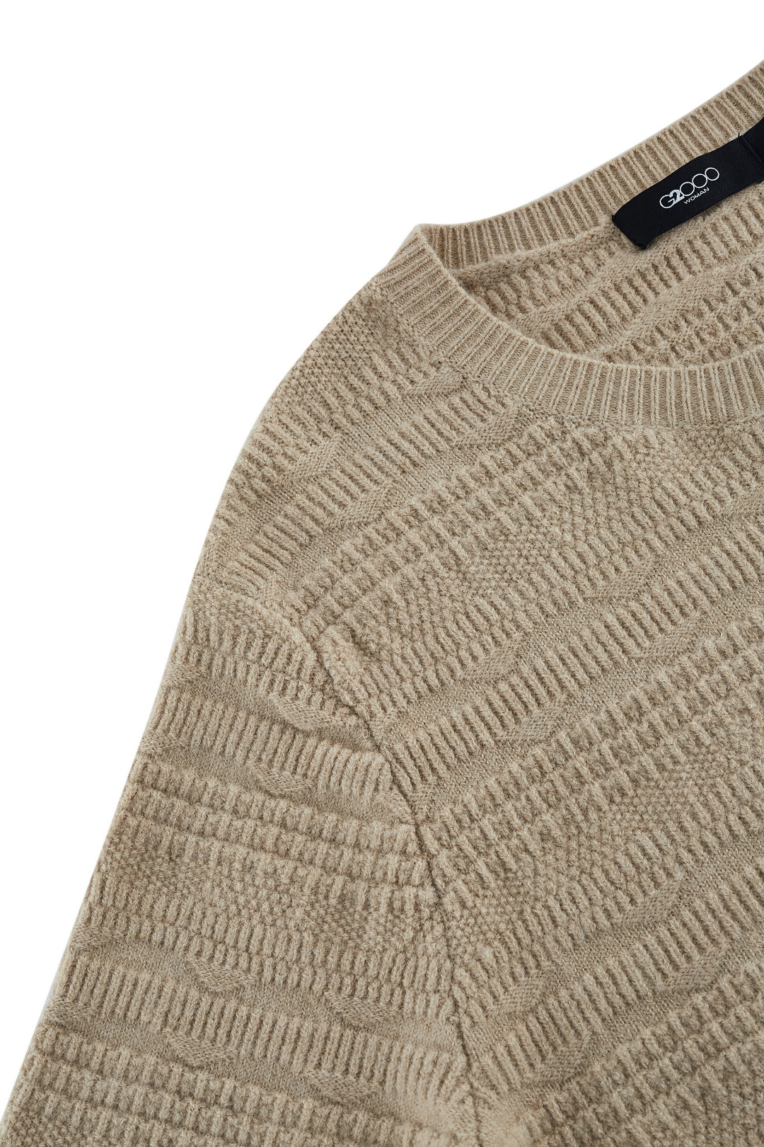 Textured Round Neck Knit Sweater