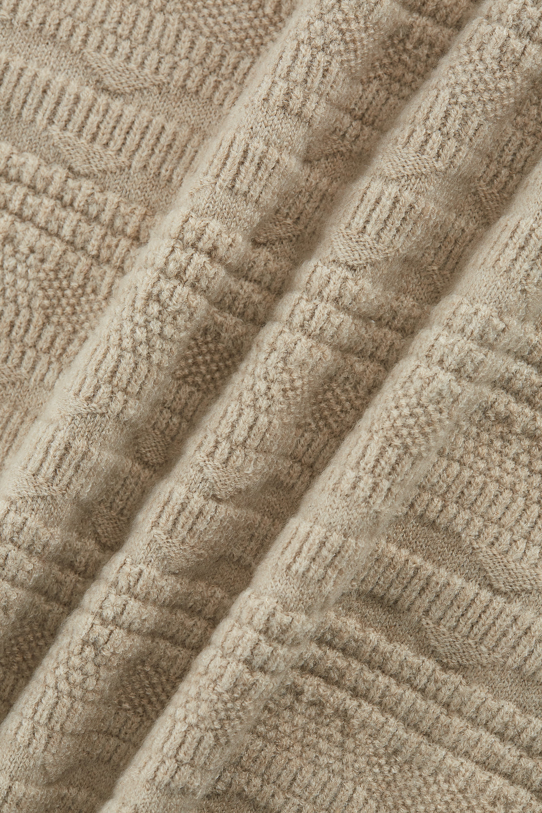 Textured Round Neck Knit Sweater