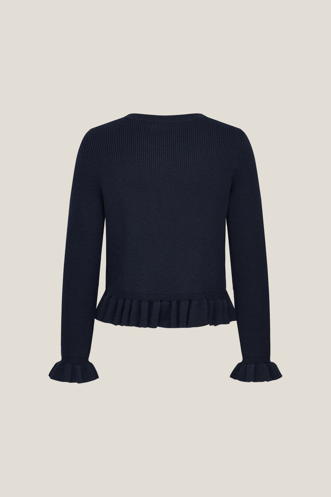 Round Neck Long Sleeve Cardigan