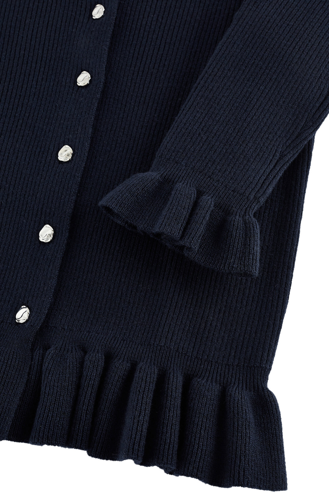 Round Neck Long Sleeve Cardigan