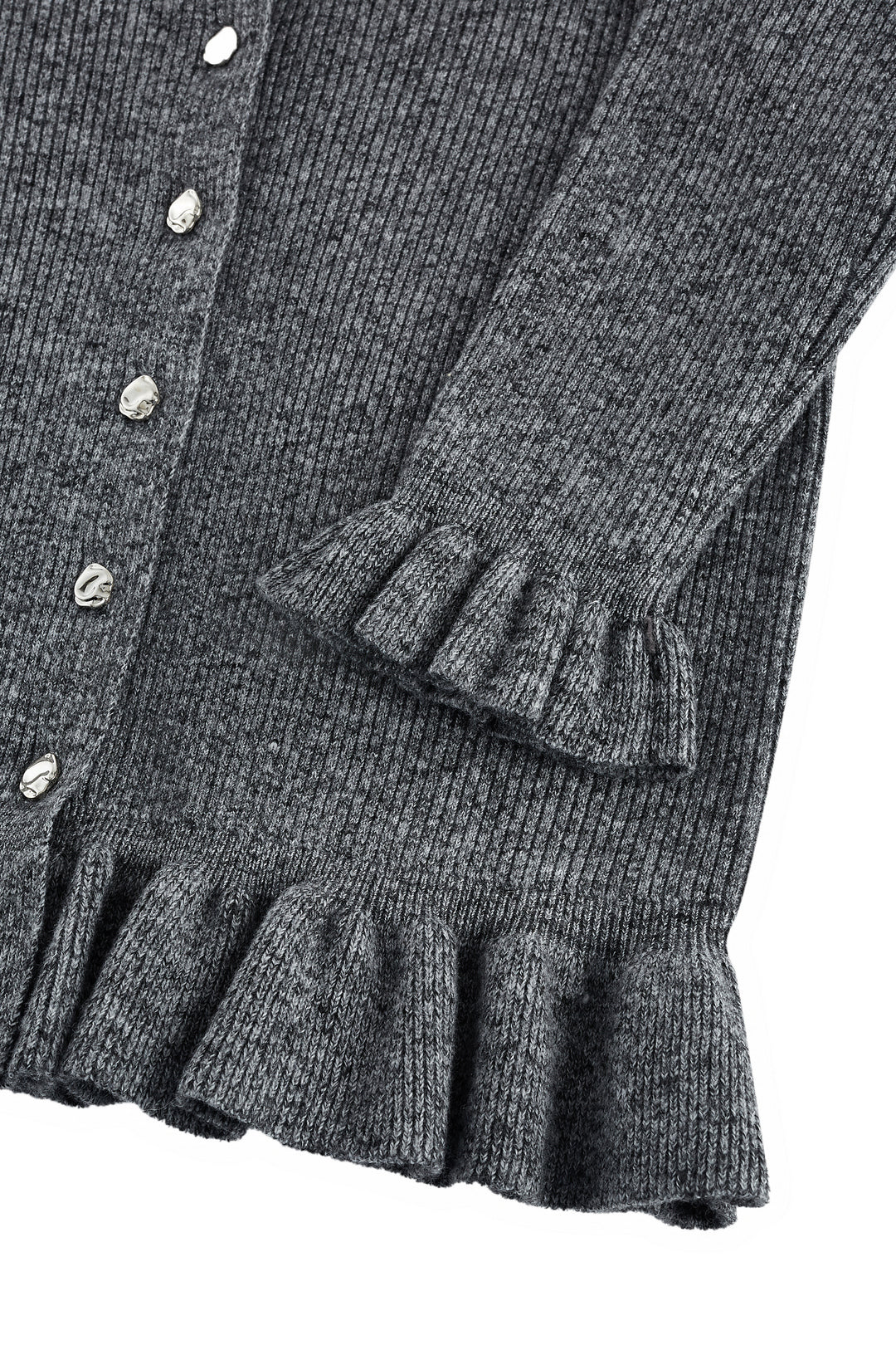 Round Neck Long Sleeve Cardigan