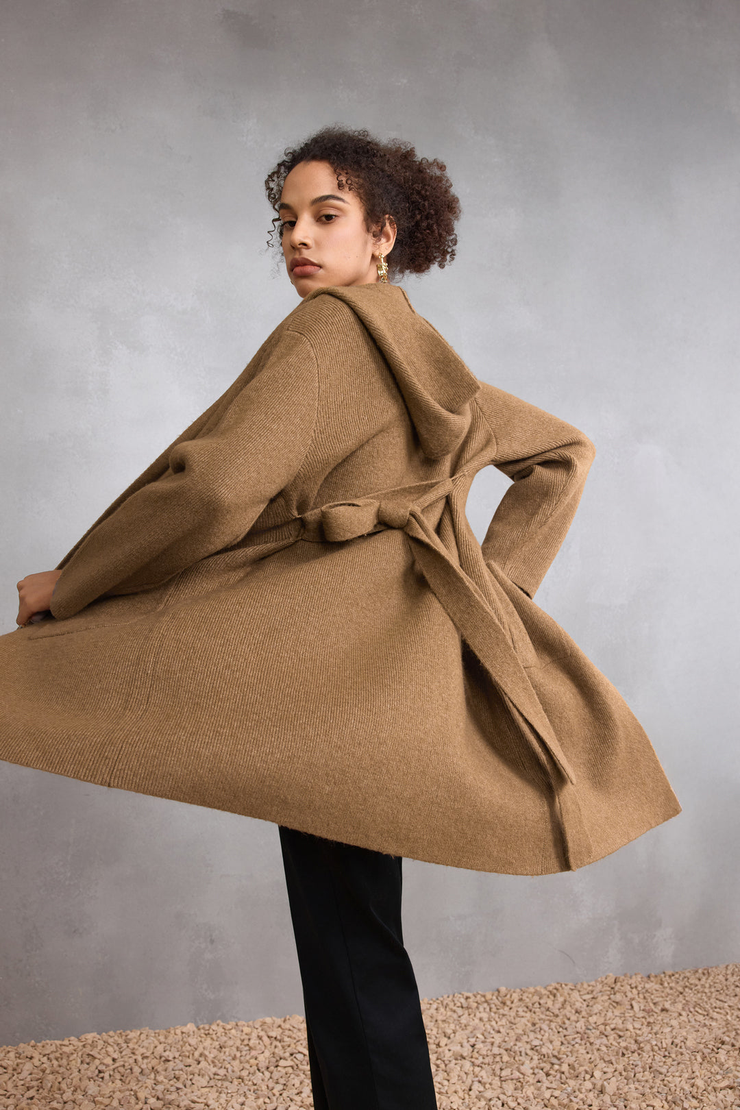 Lapel Collar Long Sleeve Cardigan