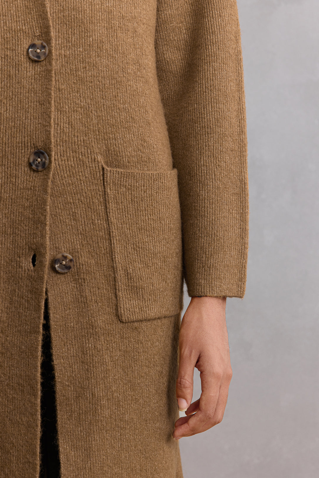 Lapel Collar Long Sleeve Cardigan