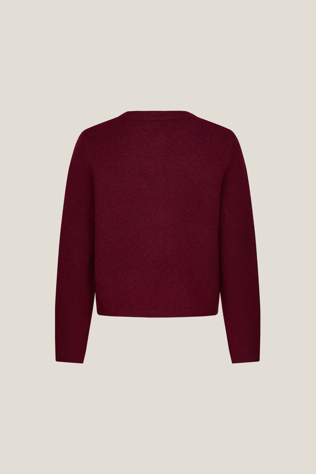 Wool Blend Round Neck Cardigan