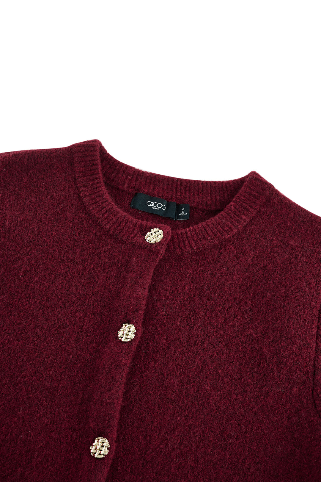 Wool Blend Round Neck Cardigan