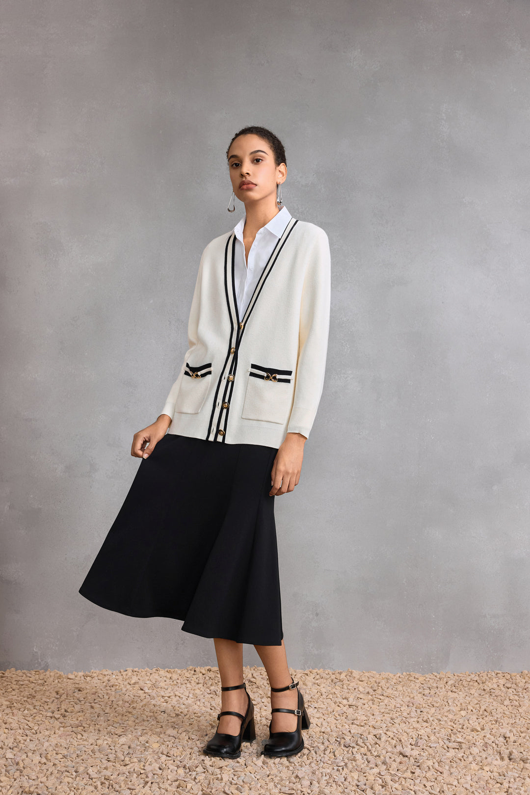 V-Neck Long Sleeve Cardigan