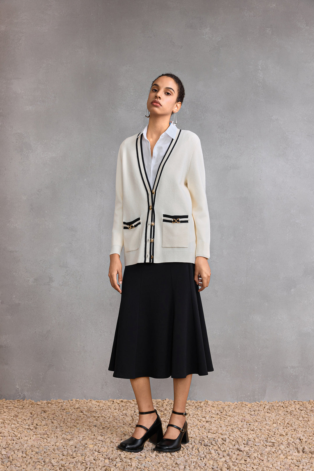 V-Neck Long Sleeve Cardigan