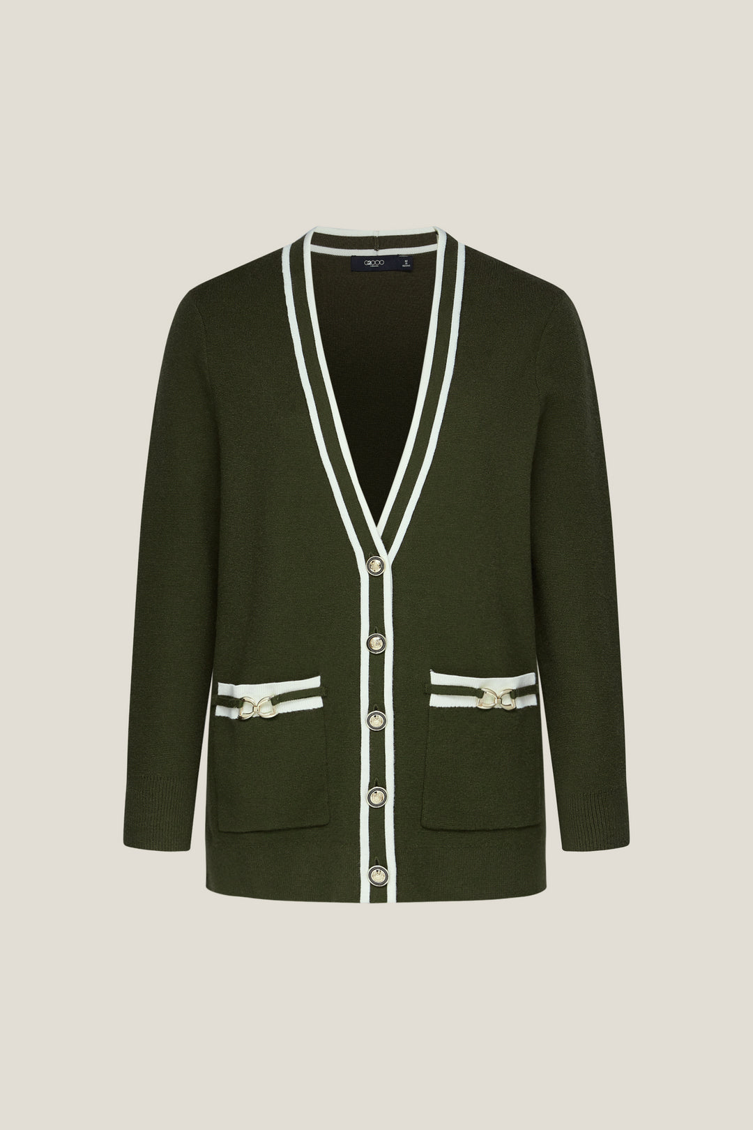 G2000 WOMAN-v-neck-long-sleeve-cardigan-58276341-Green