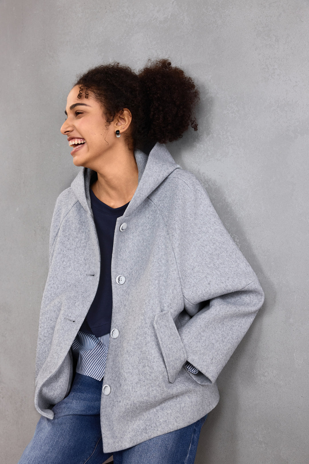 G2000 WOMAN-wool-hooded-jacket-58281100-Grey