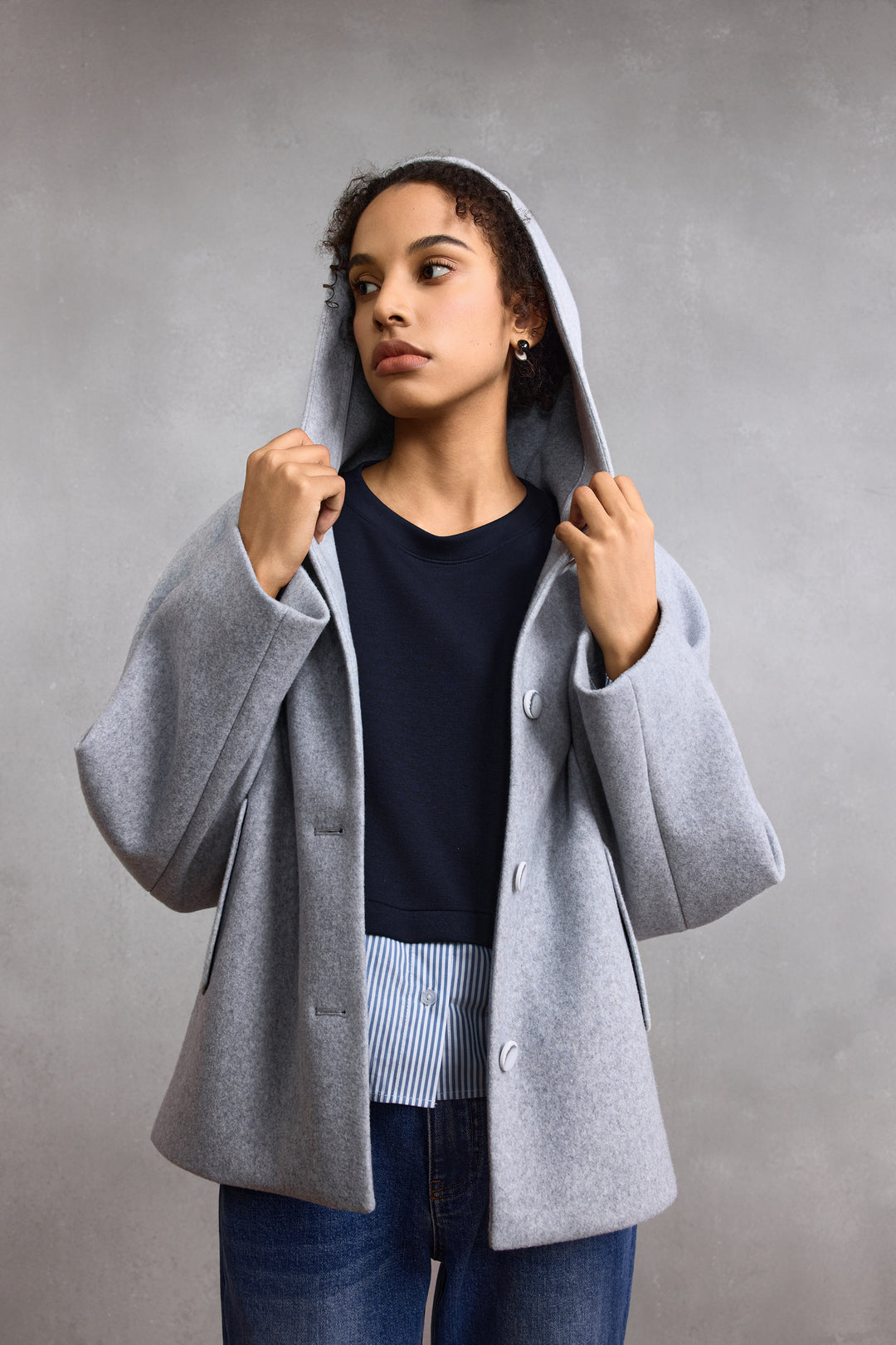 Wool 連帽休閒外套