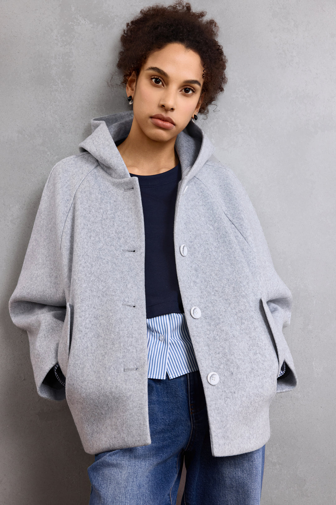 Wool 連帽休閒外套