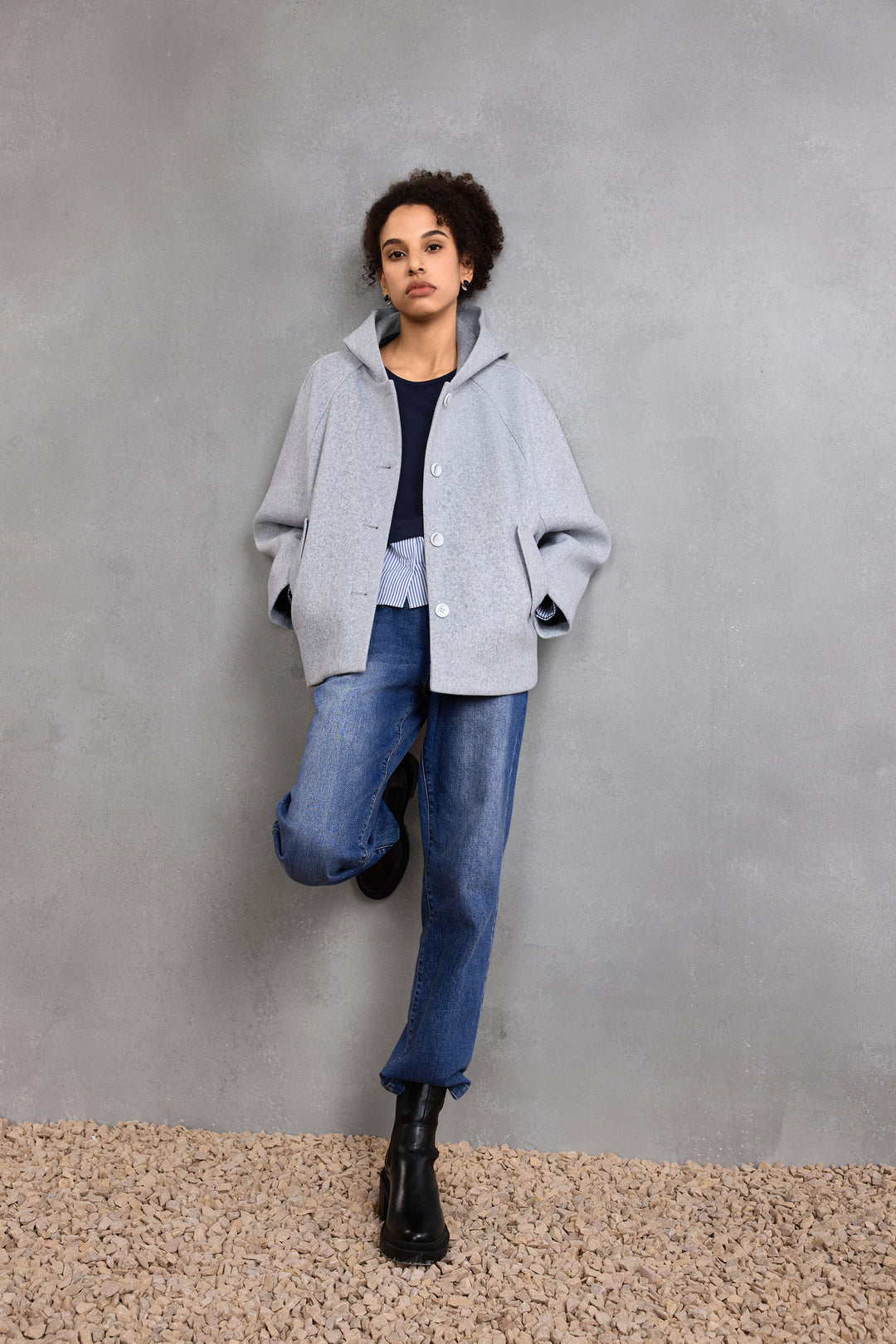 Wool 連帽休閒外套