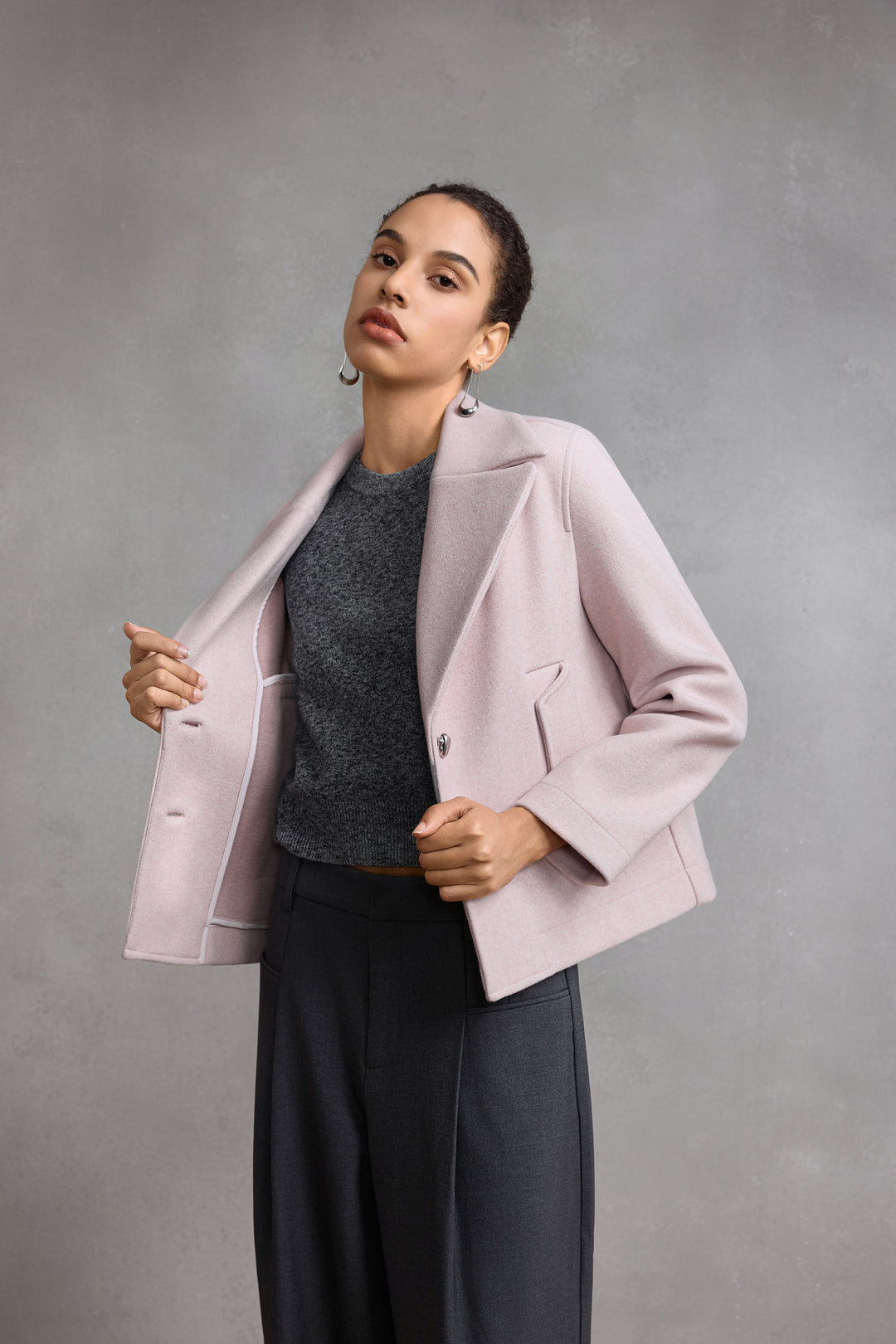 G2000 WOMAN-wool-lapel-collar-jacket-58282050-Pink