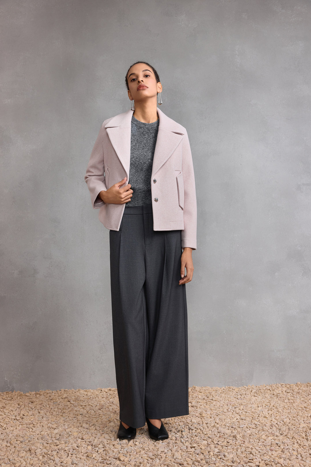 Wool 翻領休閒外套