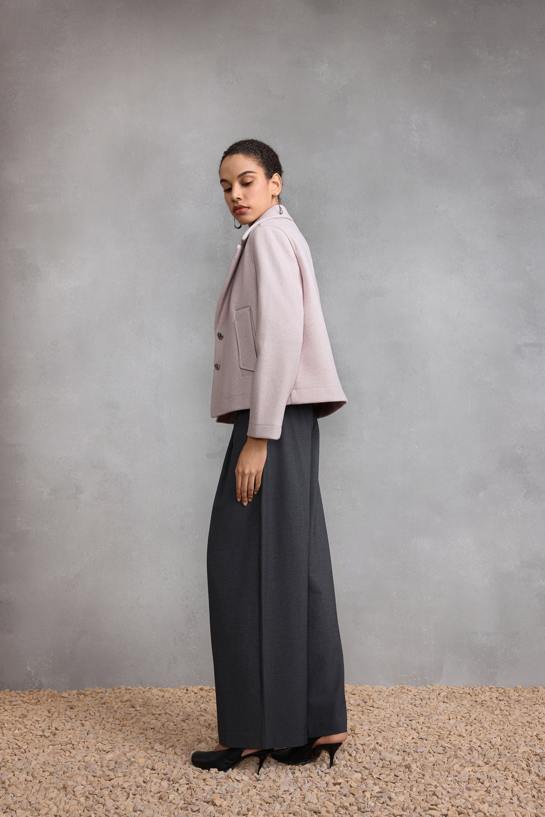 Wool 翻領休閒外套