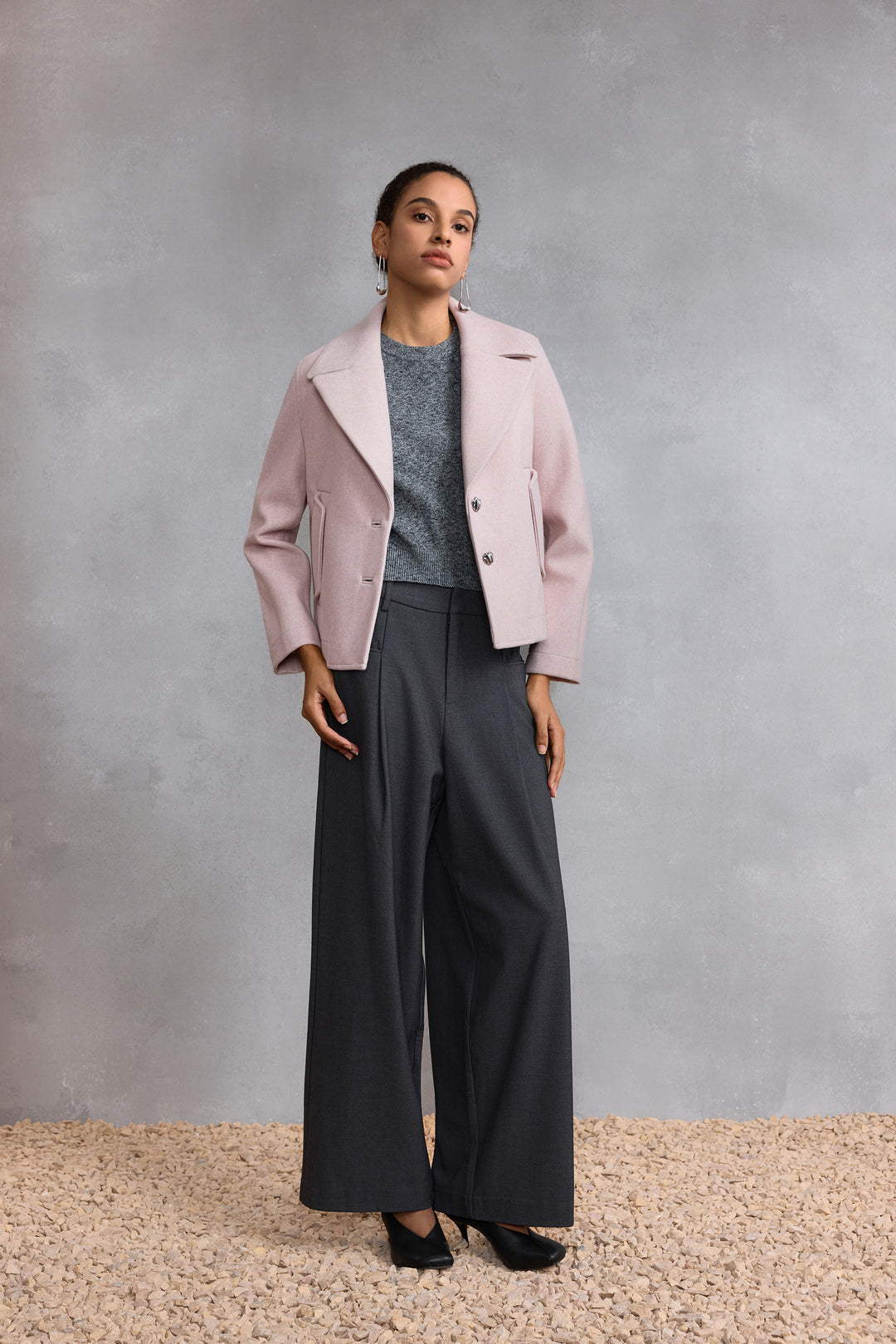 Wool 翻領休閒外套