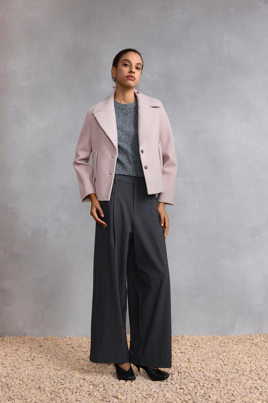 Wool 翻領休閒外套