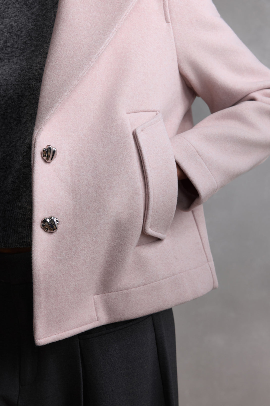 Wool 翻領休閒外套