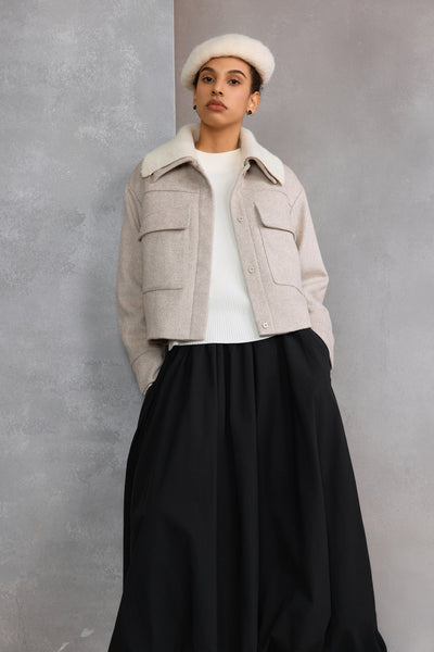 G2000 WOMAN-wool-lapel-collar-jacket-58284060-Grey