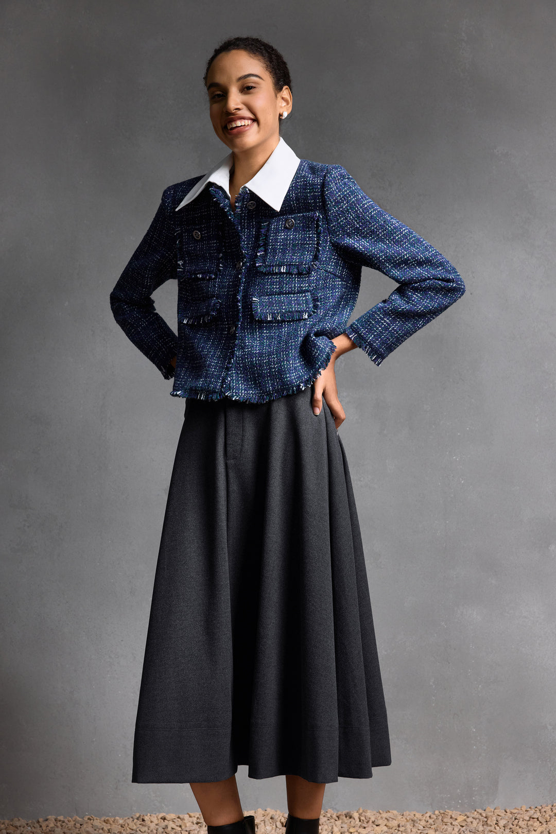 Lapel Collar Long Sleeve Jacket