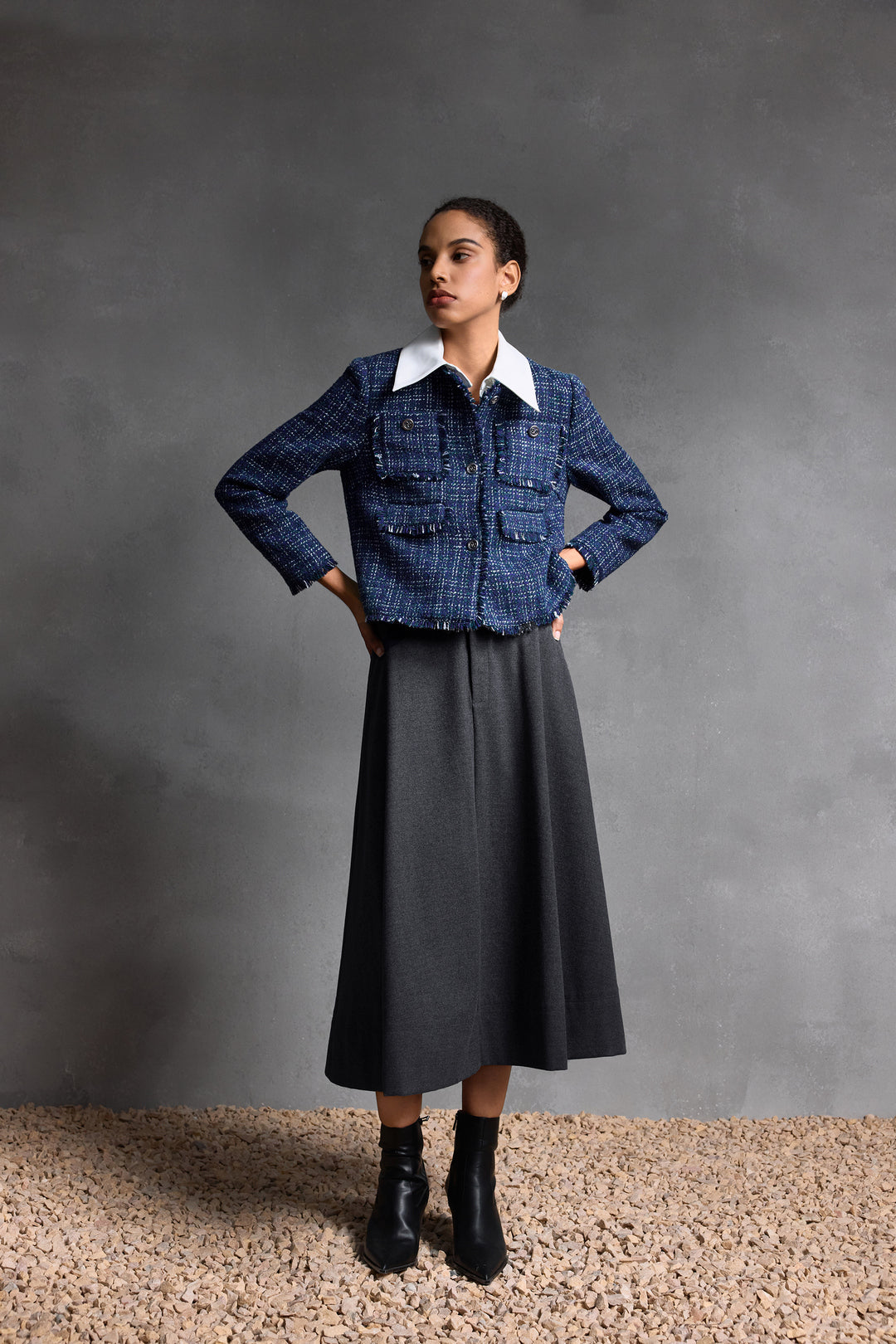 Lapel Collar Long Sleeve Jacket