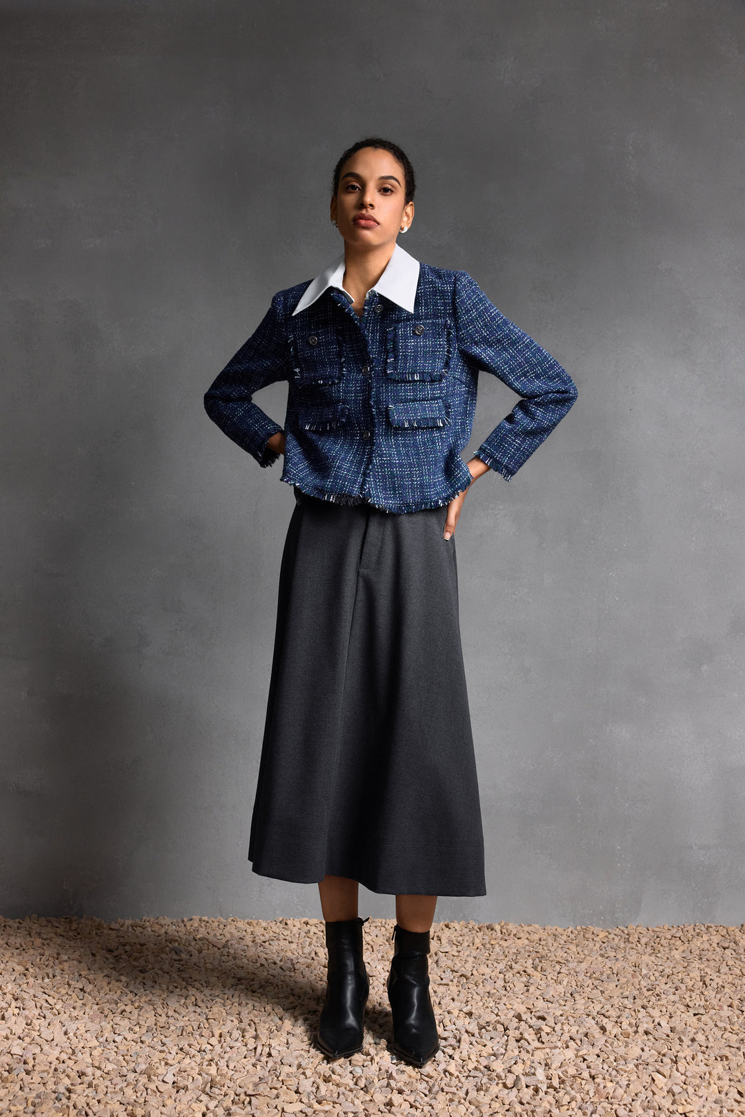 Lapel Collar Long Sleeve Jacket